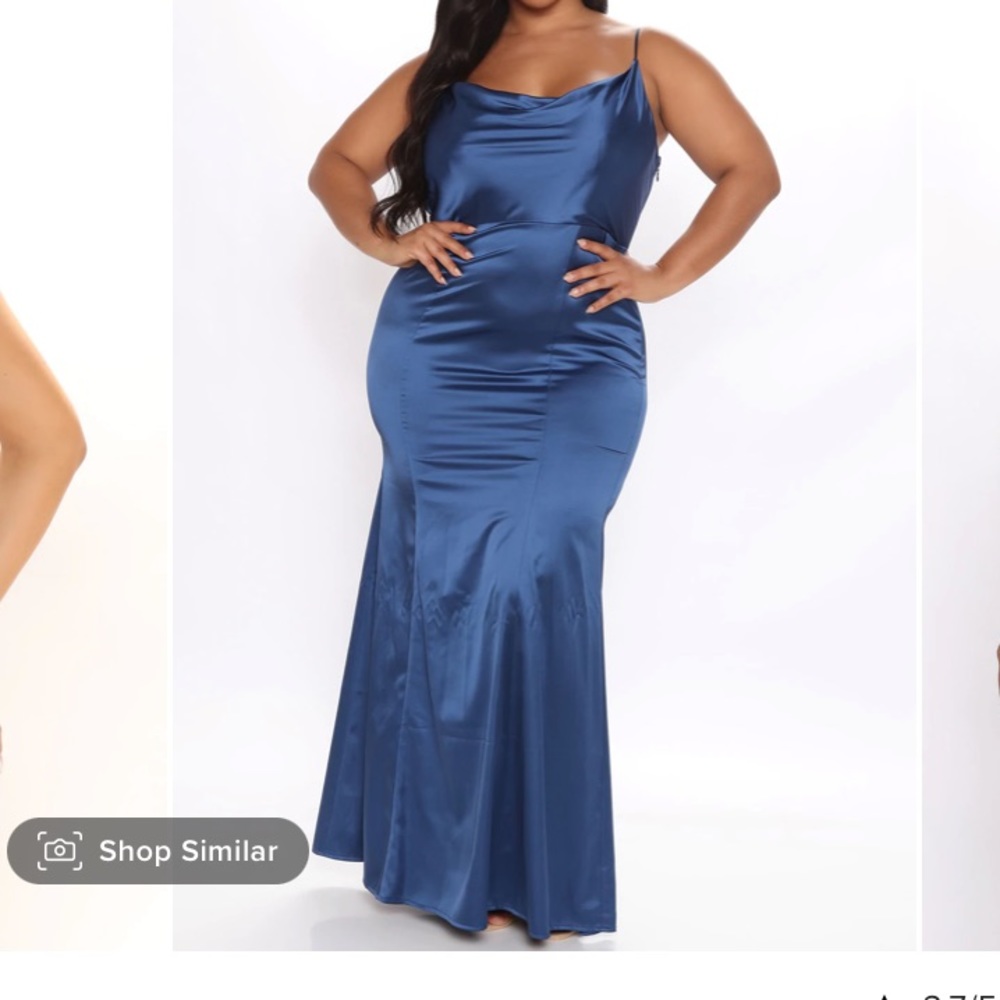 ✨PRICE FIRM✨Navy blue satin dress